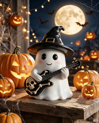 Big Halloween Rocking Ghost Figurine - Cute Indoor Home Decoration