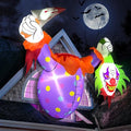 4.5FT Halloween Inflatable Clown Window Decoration - Blow Up Spooky Scene