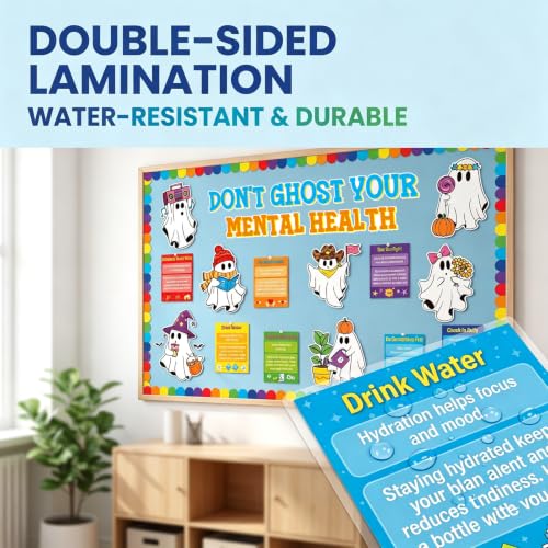 Halloween Ghost Bulletin Board Set with Health Tips Classroom Decorations