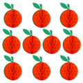 Orange Paper Honeycomb Balls Decorations - 10 Pack for Party Table Centerpieces & Hanging Decor