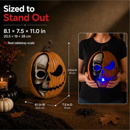 Halloween LED Jack O'Lantern Pumpkin Skull Light Decor for Home & Garden