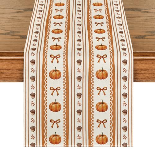 Orange 13x36 Inch Fall Table Runner - Polyester Home Decor for Parties
