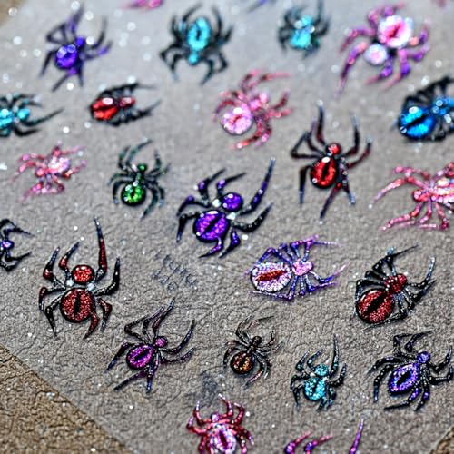 Halloween Spider Nail Stickers - Self-Adhesive 5D Embossed Nail Art Decals - Variation Spider-20