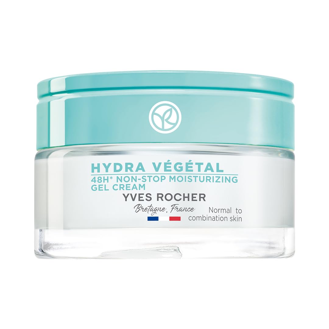 Yves Rocher Hydra Végétal Gel Cream - 48 Hour Moisturizer for Normal to Combination Skin | Hydrate & Plump | 1.6 fl oz
