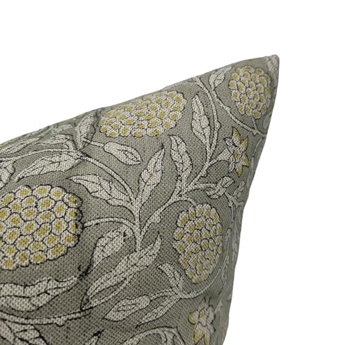 16x16 Inch Linen Blend Decorative Throw Pillow Cover Mustard & Brown Variation