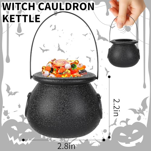 Black Mini Cauldrons with Handle 12pcs Halloween & St. Patrick’s Day Party Favors
