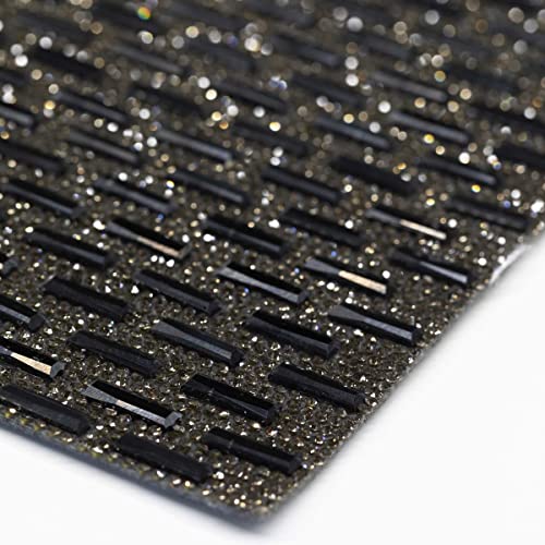 Black Rectangular Glass Stone Rhinestone Placemat - Sparkling Formal Table Decor 13x18 with Felt Back - Variation of THIS listing