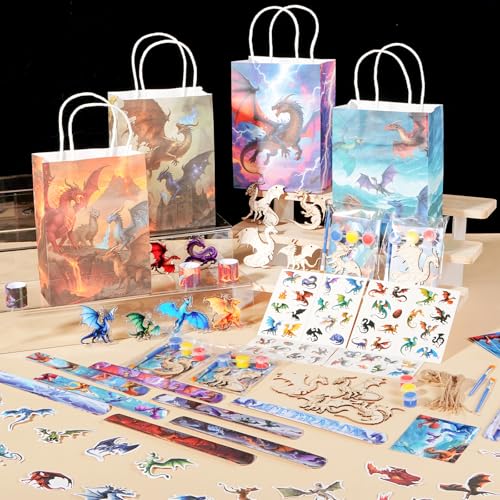 Dragon Party Favors Set for Birthday Decorations - 122 Pieces