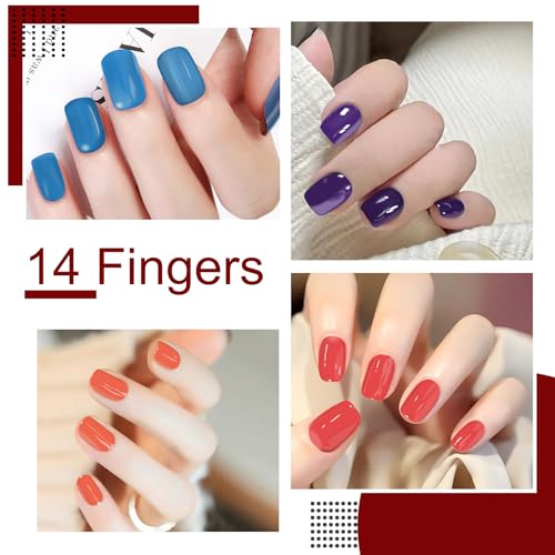 Bright Color Gel Nail Stickers Set - 16 Sheets Self-Adhesive Nail Wraps for Manicure