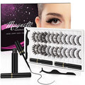 Magnetic Eyelashes with Eyeliner Kit - 12 Reusable Natural 3D False Lashes