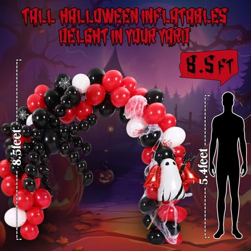 Halloween Balloons Set with Devil & Red White Variation - 148 pcs Party Decorations