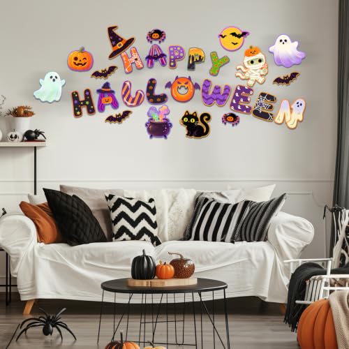 Halloween Bulletin Board Decorations Set - 62 Pcs Classroom Halloween Decor - Variation: Halloween