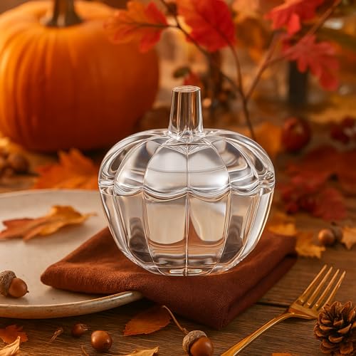 12 Pack Glass Pumpkin Candy Jars with Lids - Halloween Thanksgiving Decor
