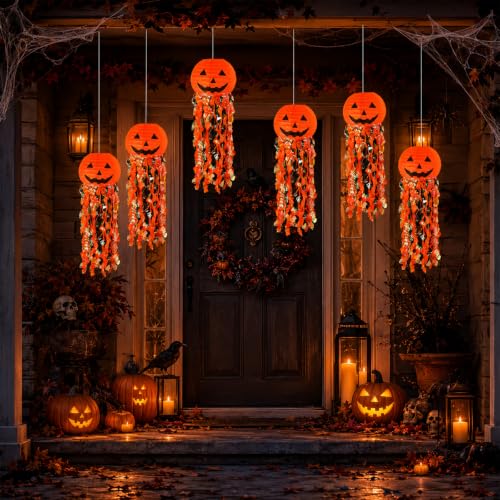 Halloween Pumpkin Paper Lanterns Set of 10 - Indoor Outdoor Festive Decor