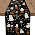 Halloween Table Runner Black Cat Pumpkins 13x36 Inch Seasonal Kitchen Decor