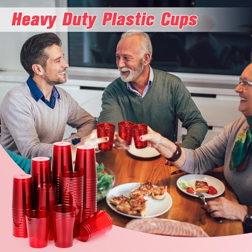 Red Disposable Plastic Party Cups 10oz - Pack of 100