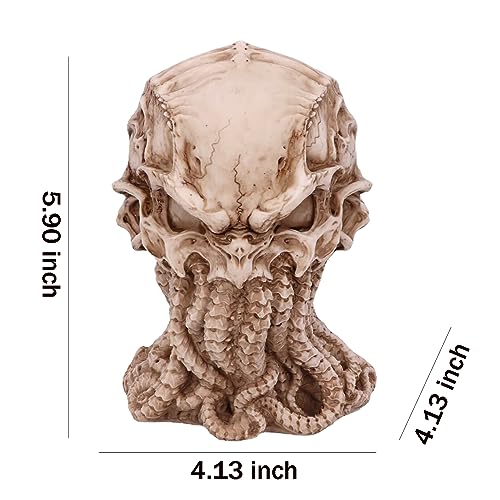 Cthulhu Skull Figurine for Halloween & Decor - White 6 Inch Mythical Sea God
