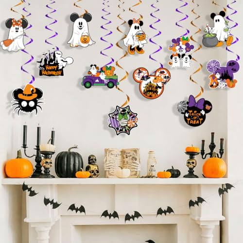 Halloween Decorations Glitter Banner Set with Ghost Pumpkin Witch Hat and Spooky Ornaments