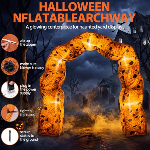 Halloween Inflatable Archway Decoration 8ft Twisted Souls Outdoor Party Decor