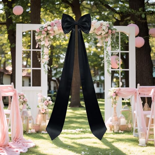 Giant Black Satin Bow Decoration - 75x18 Inch Holiday Wall & Tree Decor - Variation of THIS listing