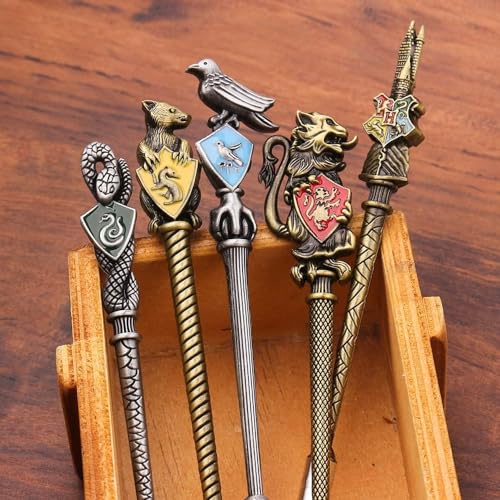 Bronze Wizard Wand Makeup Brush Set for Women - 5 Pcs Gift Set