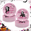 Pink Halloween Paper Plates 40 Pack - Heavy Duty Disposable Dinnerware