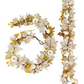 2 Pcs Fall Garland with Lights - 6Ft Autumn Leaves, Pumpkins & Berries for Home Decor