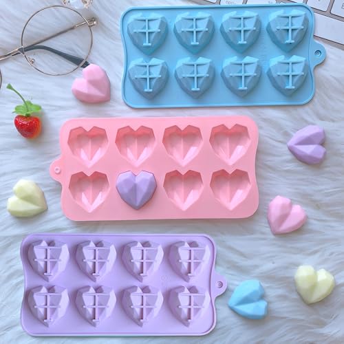 Heart-Shaped Silicone Chocolate Molds Set for Candies, Cakes, Resin Crafts