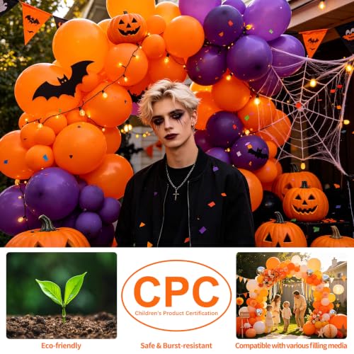 Orange Balloons Kit - 140 Latex Balloons in Mixed Sizes for Party Decorations