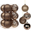 Bronze Christmas Ornaments Set 3.15 Inch - Shatterproof Holiday Decor 12 Pcs - Variation of Bronze / 3.15" / 12pcs