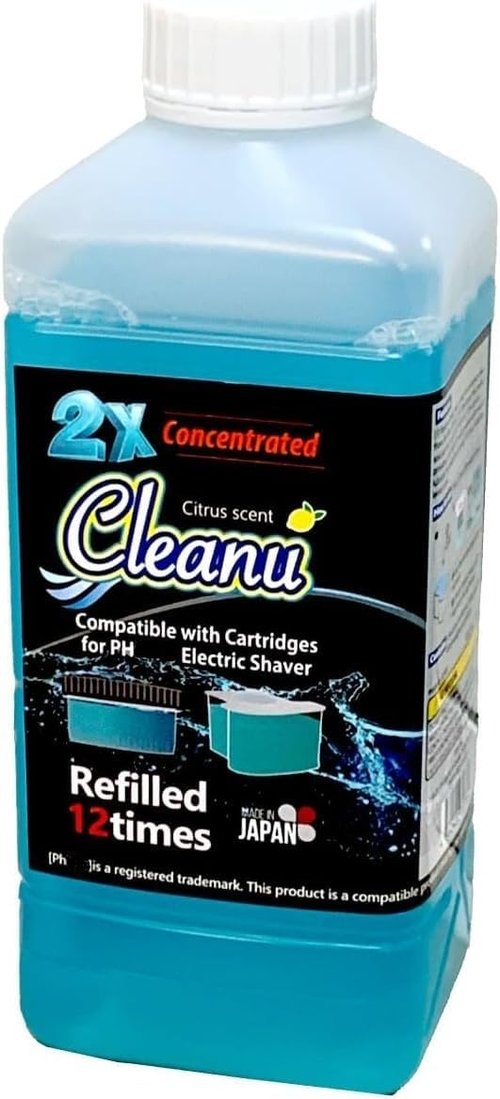 Philips Norelco Shaver Cleaning Solution Refill - 2X Concentrated, 1L (33.8 oz) - Up to 12 Cartridge Refills, Made in Japan