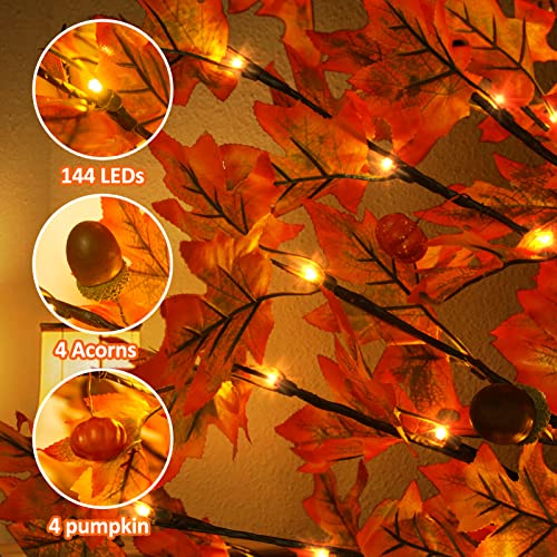 6FT 144LED Maple Tree Light with Pumpkins & Acorns - Thanksgiving Outdoor Decor - Variation of THIS listing