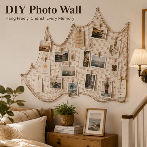 Brown Fish Net Decorations for Party Nautical Under Sea Tropical Table Runner