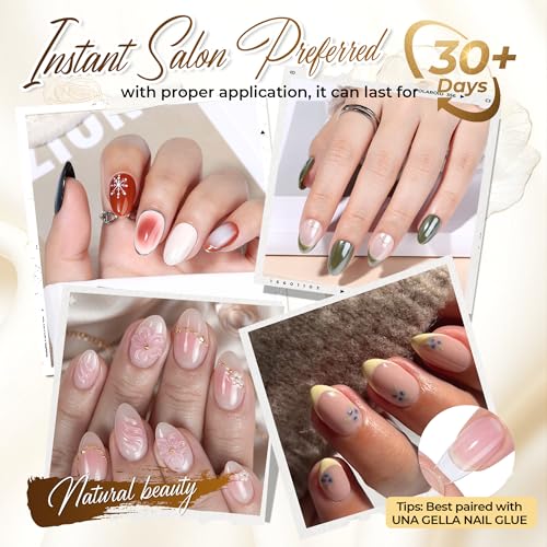 Short Round Almond Nail Tips 504pcs - Pre-Shaped False Gel Nails, No Trace, Long Lasting