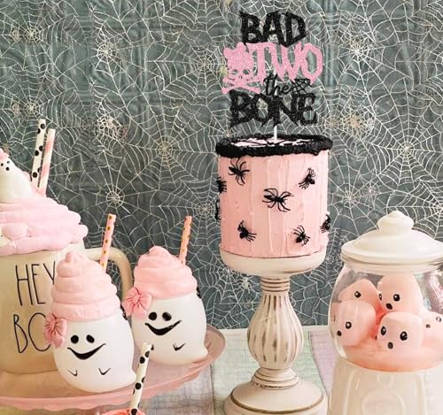 Rock & Roll 2nd Birthday Cake Topper Halloween Skull Baby Shower Decor