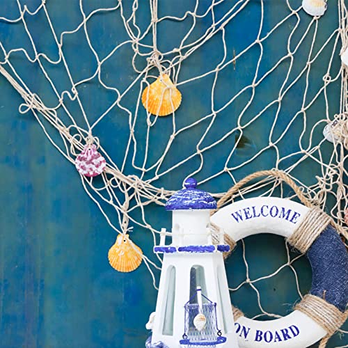 16PCS Nautical Fish Net Decoration Set - Beige, Blue, Green, Pink, 80" x 40"