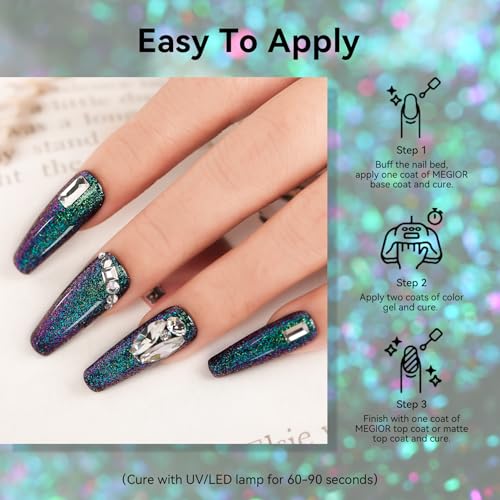 Chameleon Gel Nail Polish Kit - Sparkly Shiny UV Light Cure Long Lasting 15ML - Variation 1