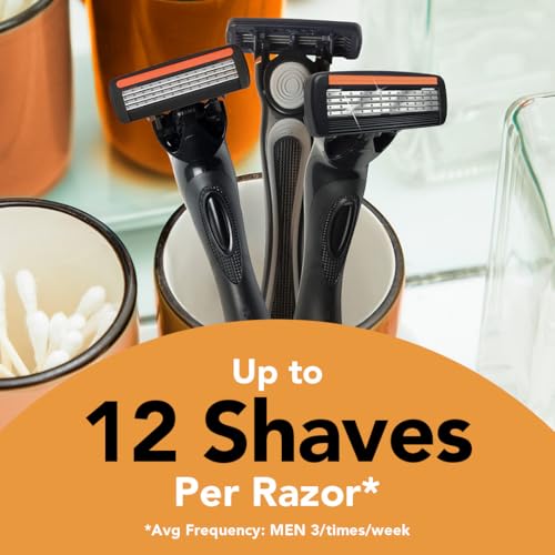 Black/Green BIC Flex 4 Men's Refillable 4-Blade Razor Set with Handle & 4 Cartridges