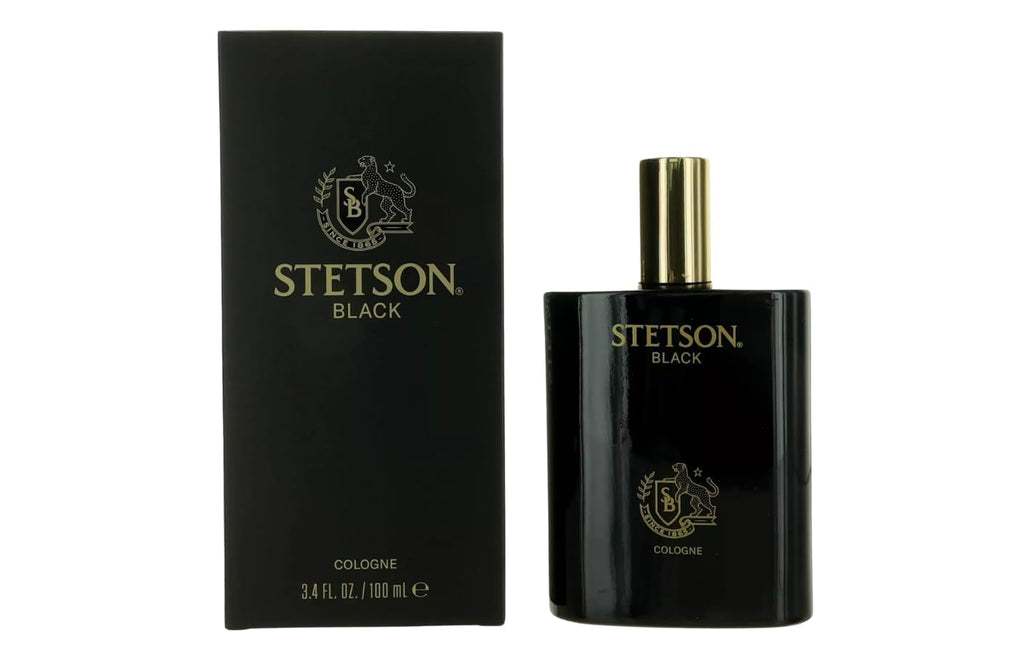 Stetson Black Cologne for Men - Woody & Spicy Fragrance with Sandalwood & Suede - 3.4 Fl Oz
