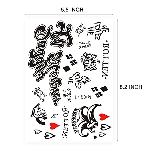 Women Kids Halloween Fake Tattoos - 3 Small Sheets Water-Resistant Temporary Body Stickers