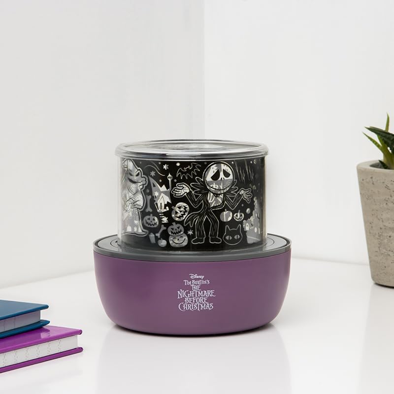 Night Light Projector Lamp with Jack Skellington Scenes & Creepy Sounds - Halloween Decor