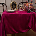 Burgundy Velvet Tablecloth 60x102 Inch Rectangular - Elegant Soft Linen for Events