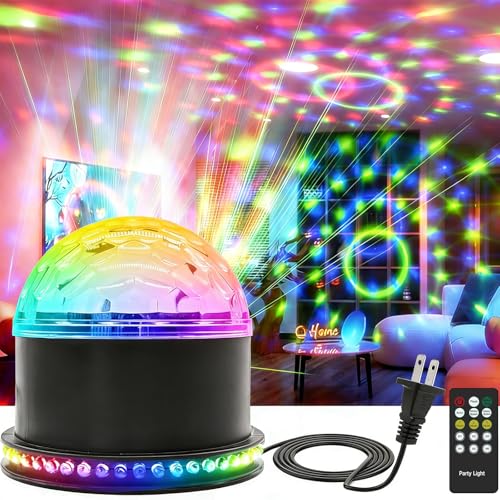 Disco Ball Light with Remote Control RGB Party Strobe for Home & Dance Events