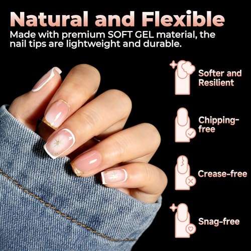C-XS Square Extra Short Gel Nail Tips Full Cover - 120Pcs