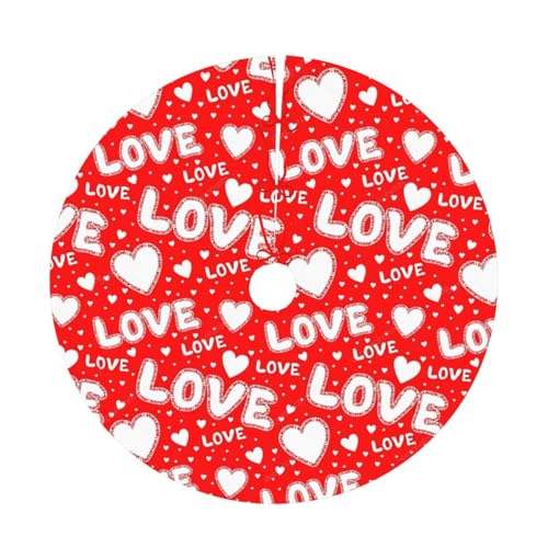 Valentine's Day Tree Skirt 36 Inch Black Christmas Tree Decoration