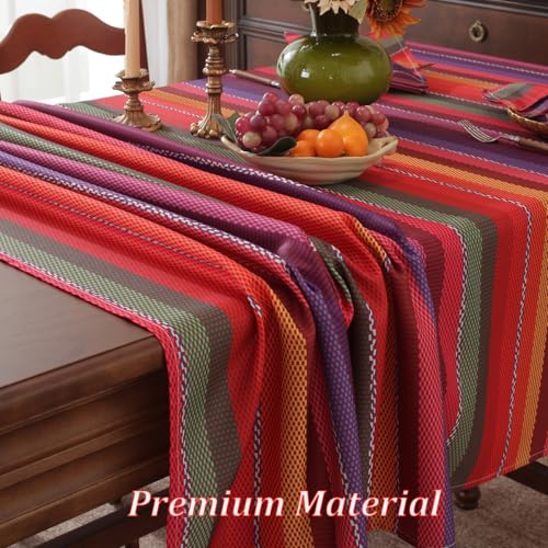 Red Mexican Fiesta Tablecloth 60x84 Inch Rectangle - Cinco De Mayo Decor