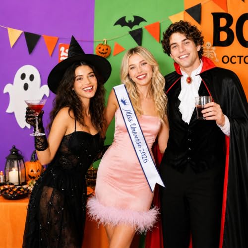 Blue Miss Universe Queen Sash for Halloween & Party - Adjustable Costume Accessory