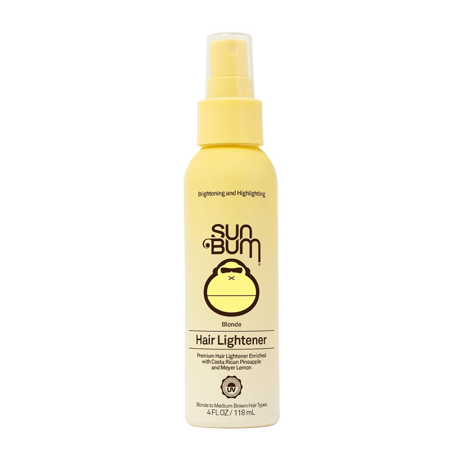 Sun Bum Hair Lightener Spray - UV Protecting Formula for Blonde to Medium Brown Hair - 4 oz