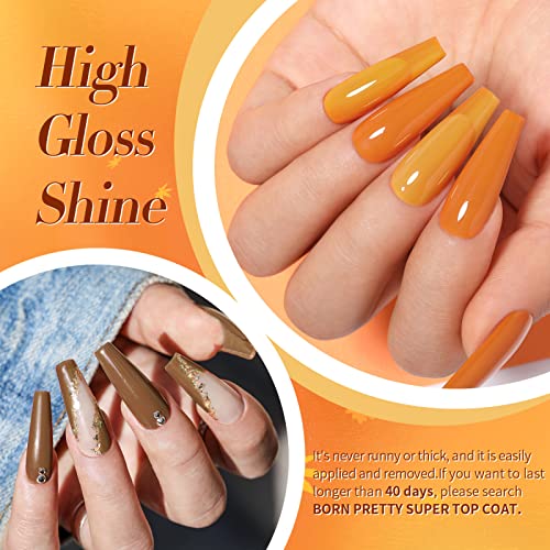 Born Pretty Maple Caramel Fall Winter Gel Nail Polish Set - 6 Trendy Shades