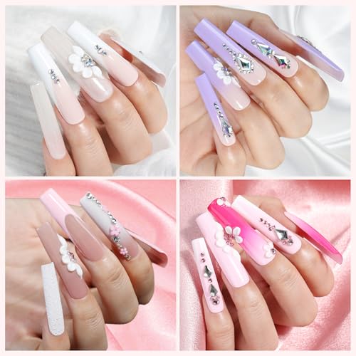 XXL Square Nail Tips Full Cover Pre-File Gel Extensions - A0 Variations